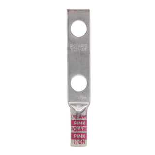 NSI L10N Copper Long Lug – Pink 2-Hole 1/0 AWG 1/2 Inch