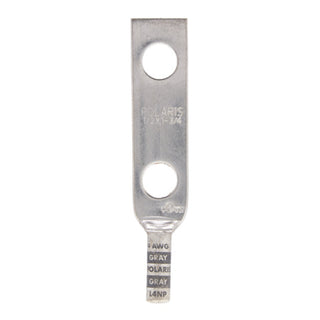 NSI L4NP Copper Long Lug with Peep Hole – Gray 2-Hole 4 AWG 1/2 Inch