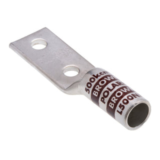 NSI L500NP Copper Long Lug with Peep Hole – Brown 2-Hole 500 MCM 1/2 Inch