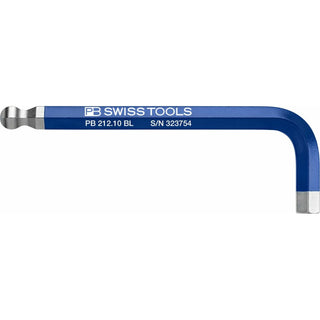 PB Swiss Tools PB 212.10 BL Rainbow L-key, Inbus With Ball End, Blue, 10 mm