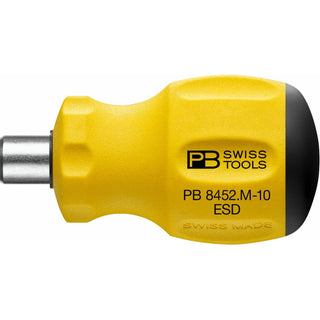 PB Swiss PB 8452.10-10 M ESD Swiss Grip Stubby Bit Holder with Magnet, L - 65 mm
