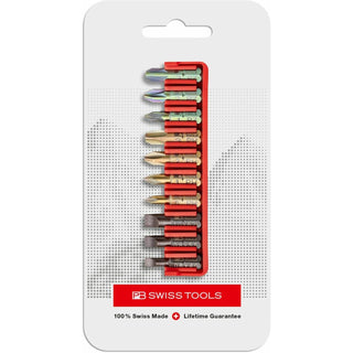 PB Swiss Tools PB C6.701 CN PrecisionBit 1/4", C6, with a Handy BitBlock 10 Pcs