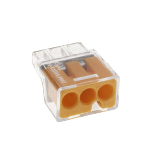 NSI PIWC-3-B Orange 3-Wire Push-In Wire Connector, Solid or Stranded, 500 Bag