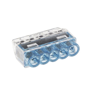 NSI PIWC-5-C Blue 5-Wire Push-In Wire Connector, Solid or Stranded, 50 Carton