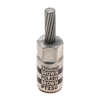 NSI PT250 3/0 AWG Aluminum Pin Terminal – Brown – Copper Pin