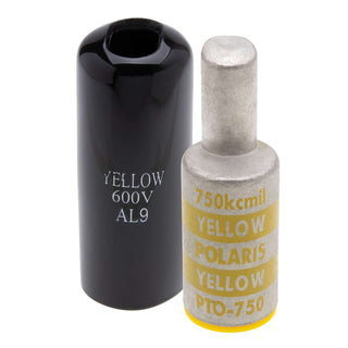 NSI PTO-750 750 MCM Aluminum Offset Pin Terminal – Yellow – Aluminum Pin