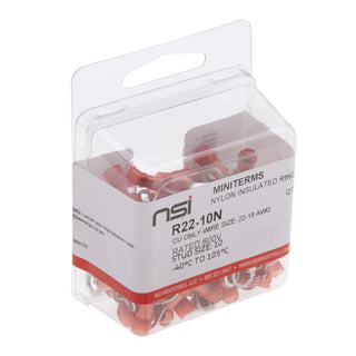 NSI R22-10N 22-18 Awg Nylon Insulated Ring #10 Stud 100 Per Pack