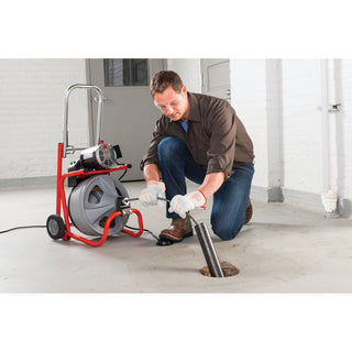 Ridgid 26993 K-400 Machine with Gloves & Std. Equipment: C-31 IW 3/8" x 50' (10 mm x 15.2 m) Solid Core (Integral Wound) Cable, T-260 Tool Set Includes: T-202 Bulb Auger