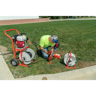 Ridgid 63882 Above With: – H-30 Cart – 110'  x 1⁄4" (33 m x 4.8 mm ) Jet Hose