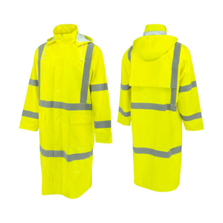 Radians RW08C Class 3 Self-Extinguishing Raincoat - Lime