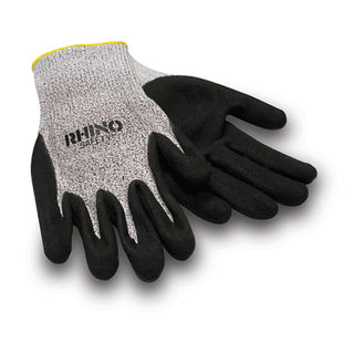 NSI GLV-600XL Black/White Nylon Cut-Resistant Gloves, Nitrile Palm, Extra Large