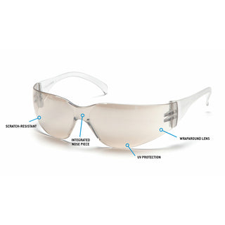 Pyramex S4180ST Intruder Indoor/Outdoor Mirror Anti-Fog Lens with Indoor/Outdoor Mirror Temples