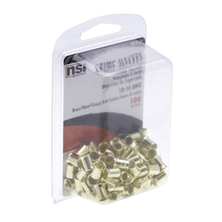 NSI SB1810S Steel Crimp Sleeve for Grounding or Uninsulated Wires, 100 Pack