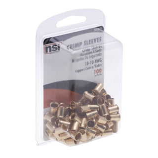 NSI SB1810 Copper Crimp Sleeve for Grounding or Uninsulated Wires, 100 Pack