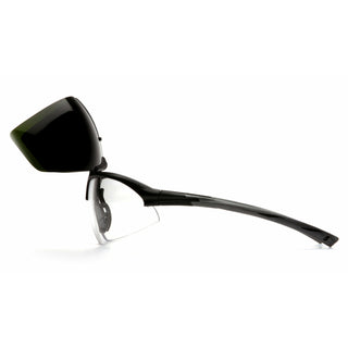 Pyramex SB4950STP Onix Plus -  Clear Anti-Fog Lens / 5.0 IR Filter Flip Lens with Black Frame