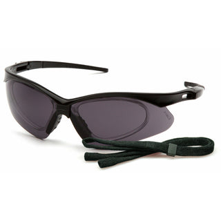 Pyramex SB6320STRX PMXTREME Gray Anti-Fog Lens with Black Frame and Cord