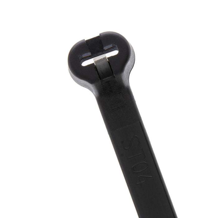 NSI GRP-SB1450B 14”, Black Steel Barb 50lb Cable Tie, 100 Pack