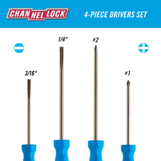 Channellock SD-4H 4PC Standard Screwdriver Set