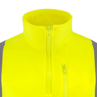 Radians SJ34B-3 Class 3 Color Blocked 1/4 Zip Sweatshirt - Hi Vis Green