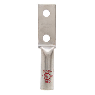 NSI SL350N Copper Long Stacking Lug – Red 2-Hole 350 MCM 1/2 Inch