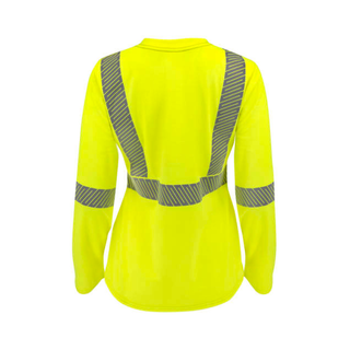 Radians ST921W Women's Type R Class 3 Segmented Reflective Long Sleeve FR T-shirt - Hi-Vis Green
