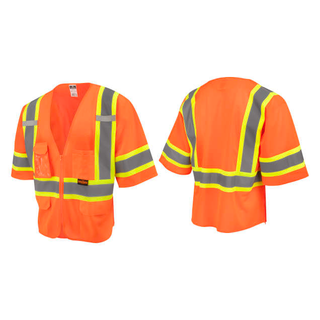 Radians SV232-3 Two Tone Surveyor Type R Class 3 Mesh Safety Vest with Dual Side Zippers
