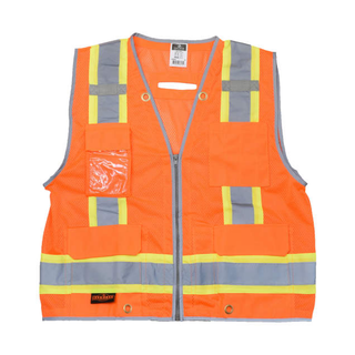 Radians SV6H Type R Class 2 Heavy Duty Two Tone Mesh Surveyor Vest with Solid Pockets