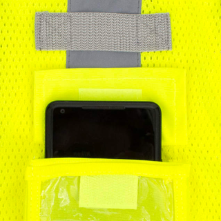 Radians SV75B-2 Black Bottom Self-Extinguishing Surveyor Vest - Hi-Vis Green