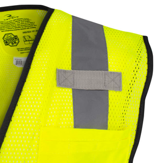 Radians SV75B-2 Black Bottom Self-Extinguishing Surveyor Vest - Hi-Vis Green