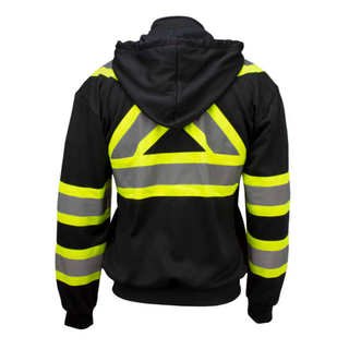 Radians SW01X-1 High Neck Zip Front X-Back Hooded Sweatshirt - Black
