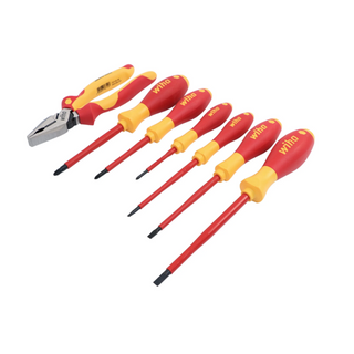 Wiha Tools 32961 7-PIECE INSULATED SOFTFINISH SCREWDRIVER AND COMBINATION PLIER SET