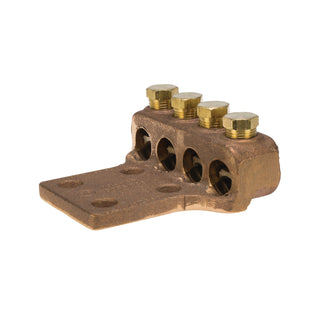 NSI TL500-4L4 Terminal Lug 500-4/0 Bronze 4 Port 4 Mou