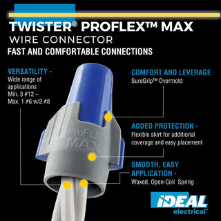 Ideal 30-348 Twister ProFLEX Max Wire Connector, 25 Box