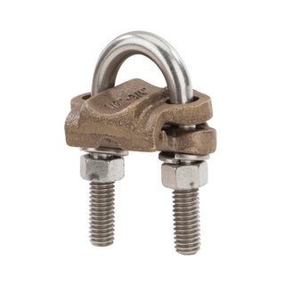 NSI UC-108 Bronze U-Bolt Clamp, 1/2″-3/4″ Pipe, 7/8″-1″ Rod, 2/0 to 4 AWG