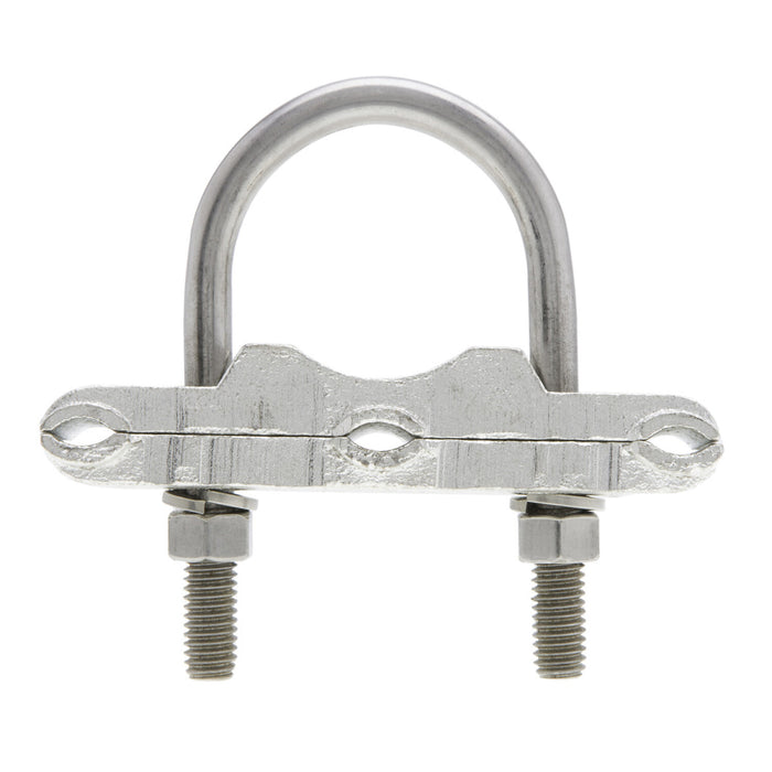 NSI UC-320 Bronze U-Bolt Clamp, Three Wires, 1-1/4″ Pipe, 2/0-4 AWG, Burial