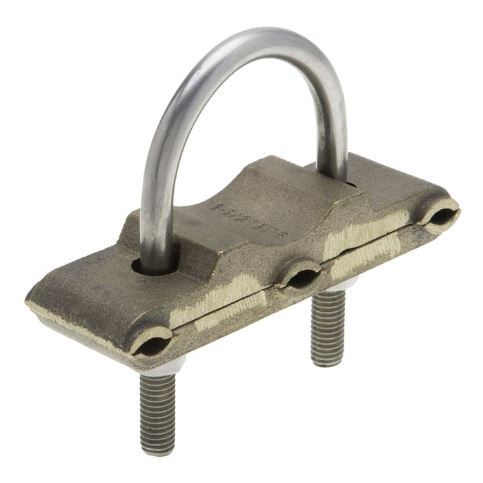 NSI UC-326 Bronze U-Bolt Clamp for Three Wires, 1-1/2″ Pipe, 250-2/0 AWG, Burial