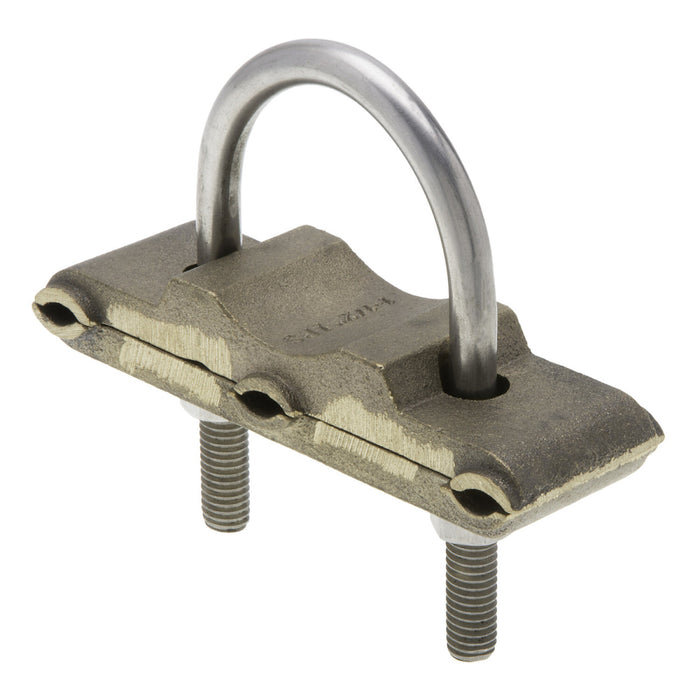 NSI UC-326 Bronze U-Bolt Clamp for Three Wires, 1-1/2″ Pipe, 250-2/0 AWG, Burial