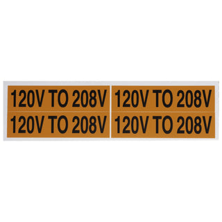 NSI VM-B-35 Voltage Marker Label Medium 120V To 208V (4 Per Card) 4.5-In Wide X 1-In Tall