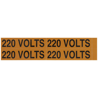 NSI VM-B-5 Voltage Marker Label Medium 220 Volts (4 Per Card) 4.5-In Wide X 1-In Tall