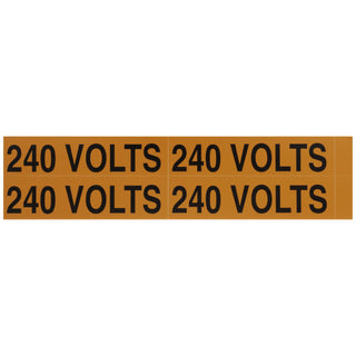 NSI VM-B-7 Voltage Marker Label Medium 240 Volts (4 Per Card) 4.5-In Wide X 1-In Tall