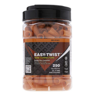 NSI WC-O-SJ Standard Orange Easy Twist 22-14 Awg - Standard Jar Of 300