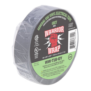 NSI WW-716-GY General Use Grey Vinyl Electrical Tape, 7mil, 60ft Long