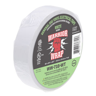 NSI WW-716-WT General Use White Vinyl Electrical Tape, 7mil, 60ft Long