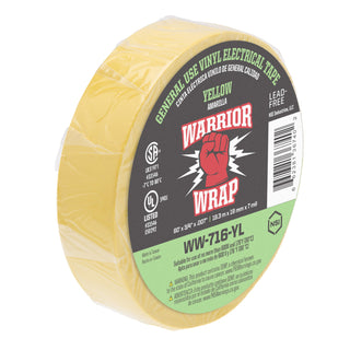 NSI WW-716-YL General Use Yellow Vinyl Electrical Tape, 7mil, 60ft Long