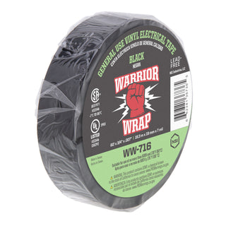 NSI WW-716 General Use Black Vinyl Electrical Tape, 7mil, 60ft Long