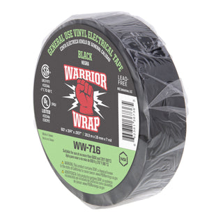 NSI WW-716 General Use Black Vinyl Electrical Tape, 7mil, 60ft Long