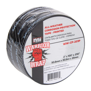 NSI WW-CP-201P Black All-Weather Corrosion Protection Tape, Printed, 100ft Long