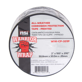 NSI WW-CP-201P Black All-Weather Corrosion Protection Tape, Printed, 100ft Long