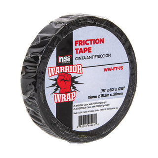 NSI WW-FT-75 Black Friction Tape, .75in Wide, 60ft Long, 7mil