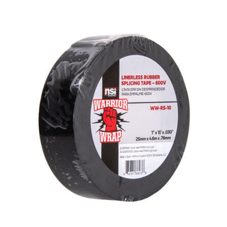 NSI WW-RS-10 Black Linerless Rubber Splicing Tape, 1in Wide, 15ft Long